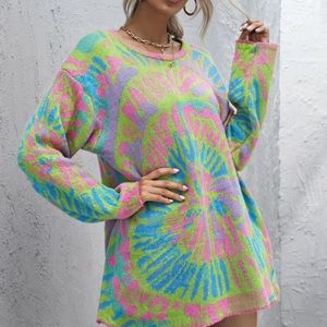 🌈Oversized Tie Dye Drop Shoulder Sweater🌈